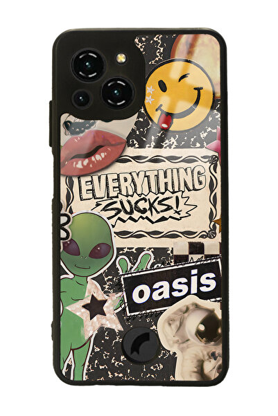 Spoyi Reeder S23 Pro Max Retro Sticker Tasarımlı Glossy Telefon Kılıfı