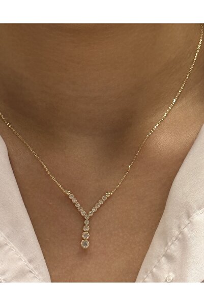 Hakan Güler Kuyumculuk Altın Suyolu Taşlı Kolye Ucu ve Zinciri