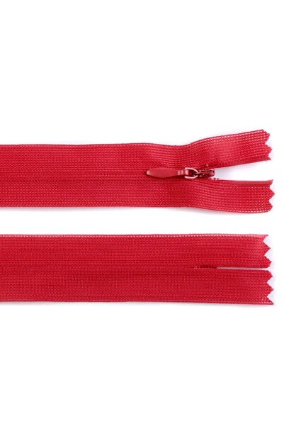 e tuhafiye 5 червени скрити ципа за рокли (40-60 см)