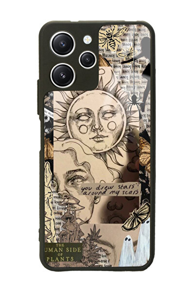 Spoyi Xiaomi Redmi 12 Güneş Tanrıça Tasarımlı Glossy Telefon Kılıfı