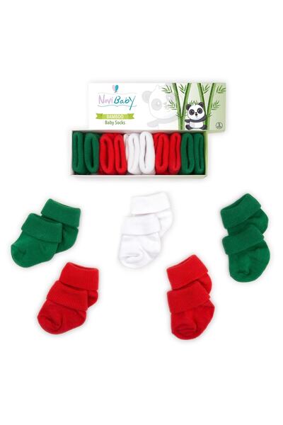 Novibaby عبوة من 5 جوارب للأطفال حديثي الولادة من الخيزران I Christmas I جوار...