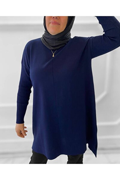 CELT Kadın Merserize Triko Tunik - Lacivert