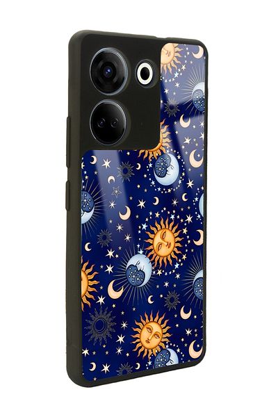 Spoyi Glossy Phone Case for Camon 20 4g Moon Sun Pajama Design
