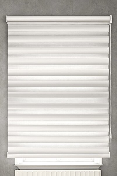 GİVAYO STOR Beyaz Dar Pliseli Zebra Stor Perde