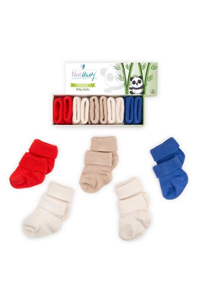 Novibaby 5'li Bambu Yenidoğan Bebek Çorap I Sailor I Kız Erkek Bebek Çorabı