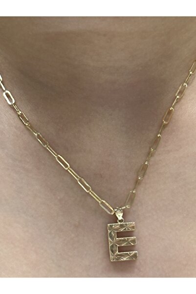 Hakan Güler Kuyumculuk Altın 3 Boyutlu E Harfli Ataç Zincir