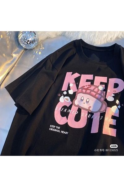 Gofeel Y2k Keep Cute Unisex Oversize T-shirt
