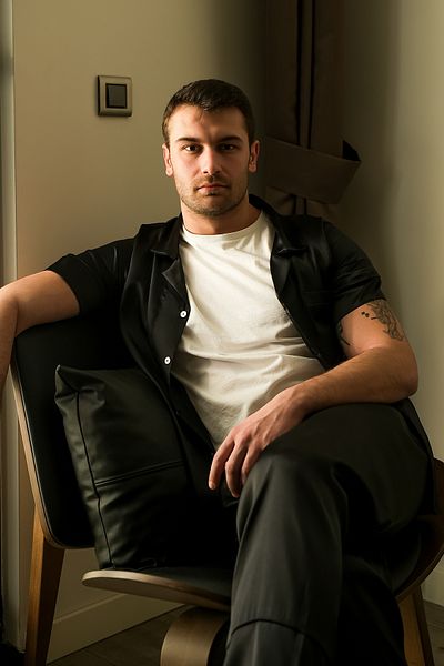 Mita Concept BLACK SATIN MEN'S PAJAMAS SET