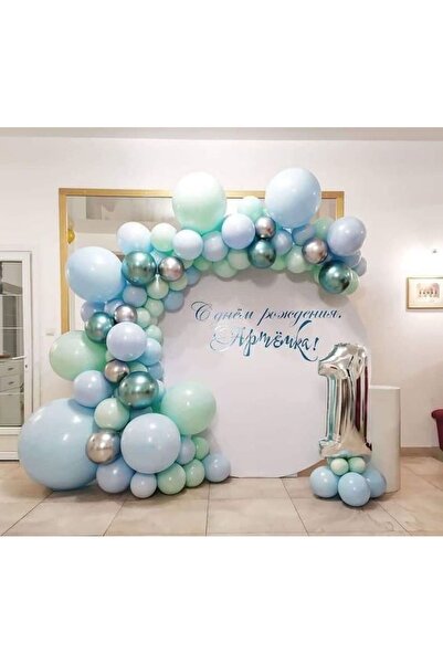 MERİ PARTİ 1 YAŞ DOĞUM GÜNÜ BALON VE BALON ZİNCİRİ SET 1 YAŞ RAKAM FOLYO BALO...