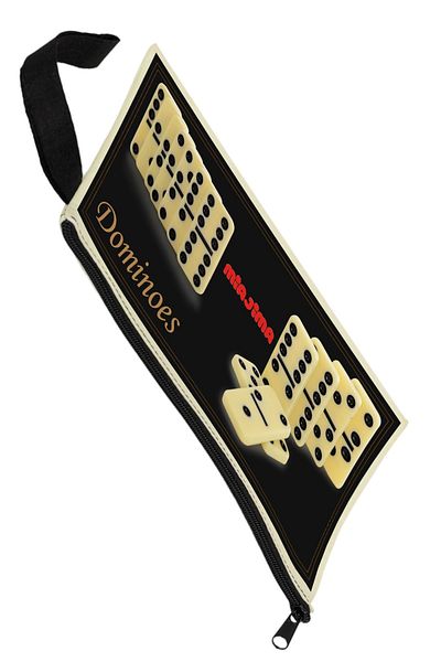 Miajima Ivory Ceramic Large Size Domino Set with Bag 5.8 X 3.5 Cm