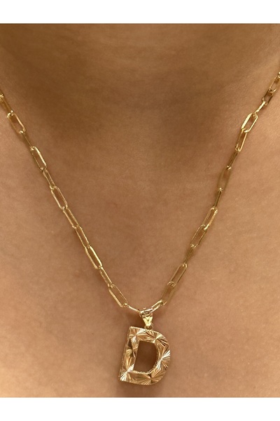 Hakan Güler Kuyumculuk Altın 3 Boyutlu D Harfli Ataç Zincir