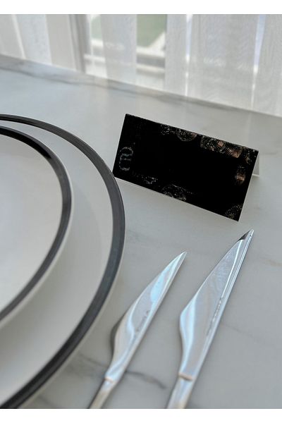 The Istanbul Event 5-Piece Party Themed Black Dining Table Name Card