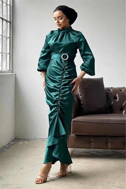 moda zeynaa Balıkçı model saten abiye