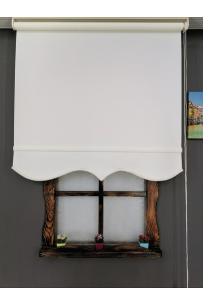 Givayo Mobilya Etek Dilimli Güneşlik Krem Stor Perde