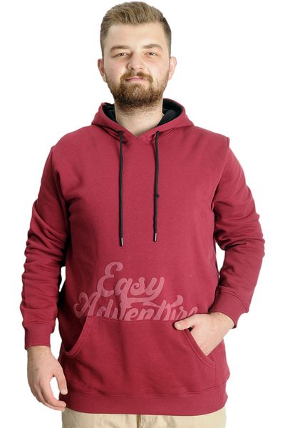 ModeXL Ανδρική τσέπη καγκουρό μεγάλου μεγέθους Easy Adventure 23527 Claret Red