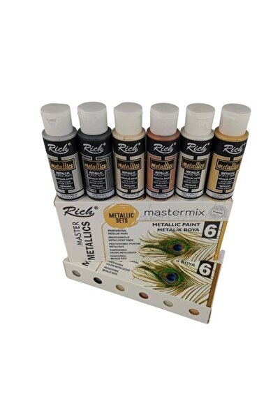 Rich Mastermix Akrilik Boya Metalik Renkler 6*60ml Sette