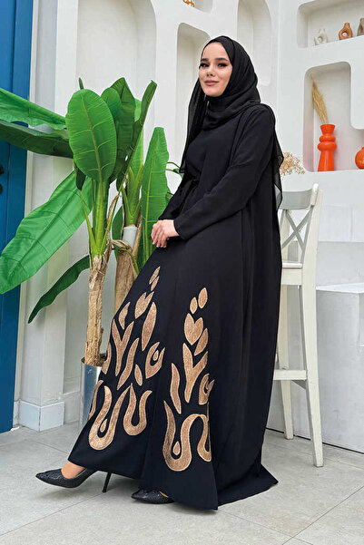 Bym Fashion Skirt Patterned Dress Abaya Suit 8495 Black