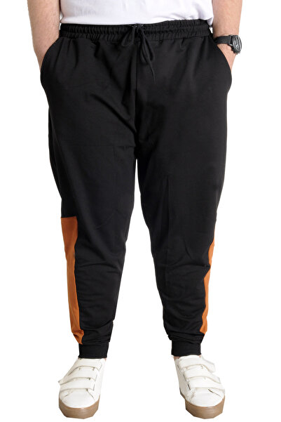 ModeXL Büyük Beden Erkek Eşofman Altı Garnili 23518 Kahverengi