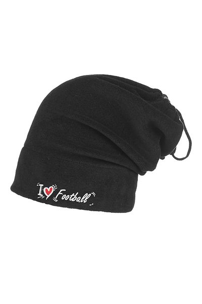 ACR Giyim Tekstil Forma Baskı Embroidered Black Fleece Beret - Gift I Love Football - Football Beret