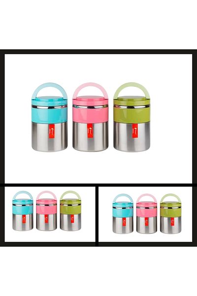 Uygunayakala Convenient-Catch Blue Png-1302 Inox Double Food Thermos-ERM.095