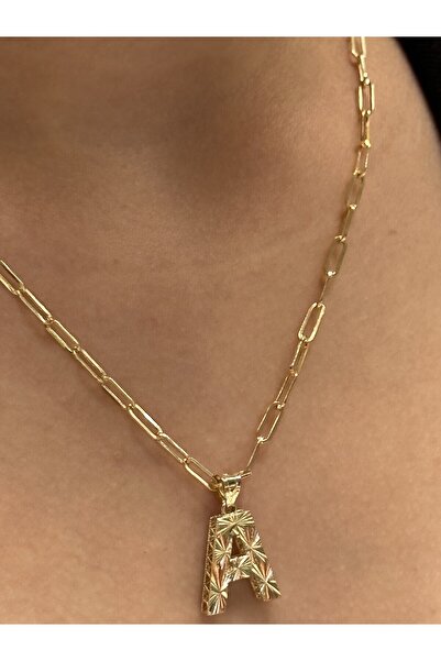 Hakan Güler Kuyumculuk Altın 3 Boyutlu A Harfli Ataç Zincir