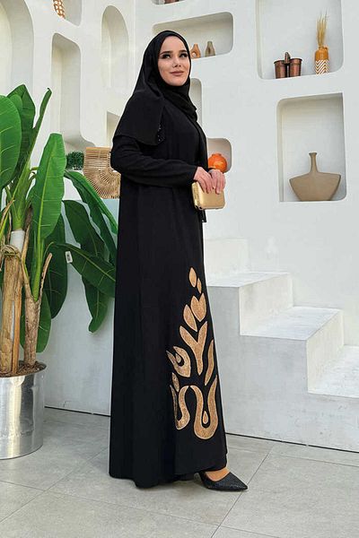 Bym Fashion Φούστα με σχέδιο Abaya Suit 8495 Μαύρο