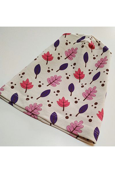 babymarkt Flexible Knitted Combed Cotton Leaf Printed Baby Kids Beret