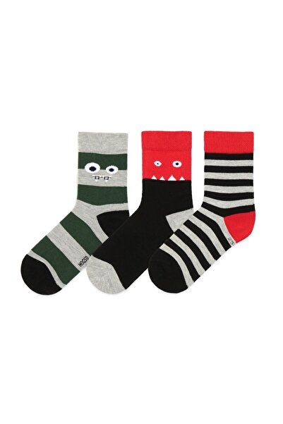 hogso 3-pack Kids Socks with Monster Pattern