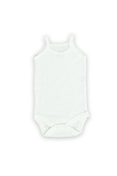 Novibaby 3-Piece Jacquard Rope Strap Baby Bodysuit with Snap Fasteners 100% Cotton - Ecru Pink White