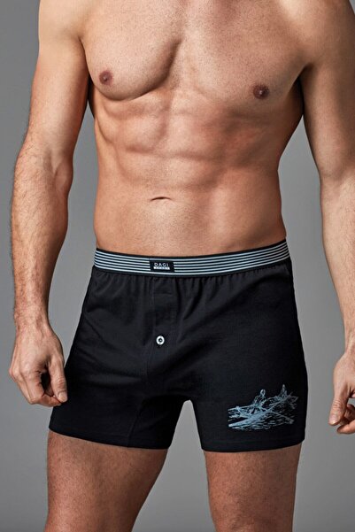 Dagi Μαύρο με τύπωμα βαμβακερό μπόξερ