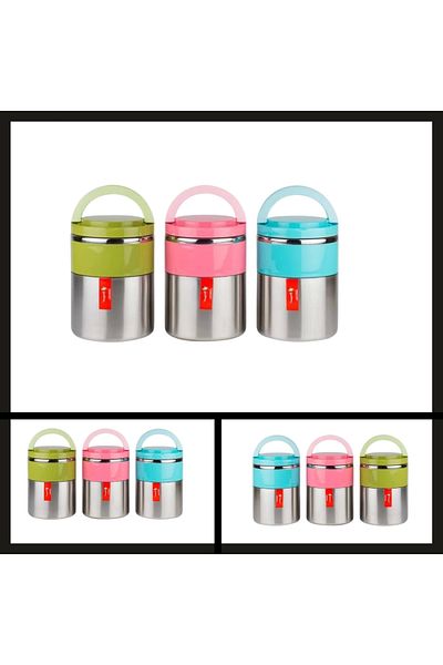 Uygunayakala Convenient-Catch Blue Png-1302 Inox Double Food Thermos-ERM.095