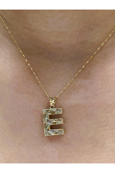 Hakan Güler Kuyumculuk Altın 3 Boyutlu E Harfli Aynalı Zincir