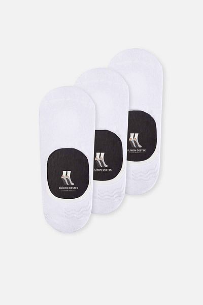Dagi Weiße, kurze, unsichtbare Baumwollsocken für Herren im 3-teiligen Set