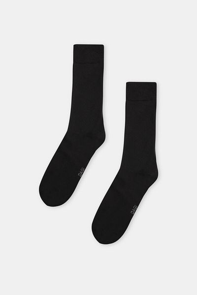Dagi Schwarze 2-teilige Herrensocken aus Baumwolle 30/1