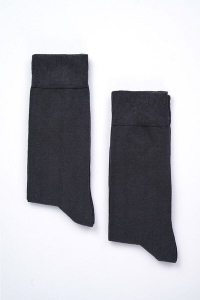 Dagi Anthrazitfarbene 2er-Packung Herrensocken aus Baumwolle 30/1