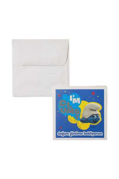 Keskin Colors MİNİ ŞİRİNLER DOĞUM GÜNÜ DAVETİYE KARTI ZARFLI 8x8 cm 10'LU PAKET