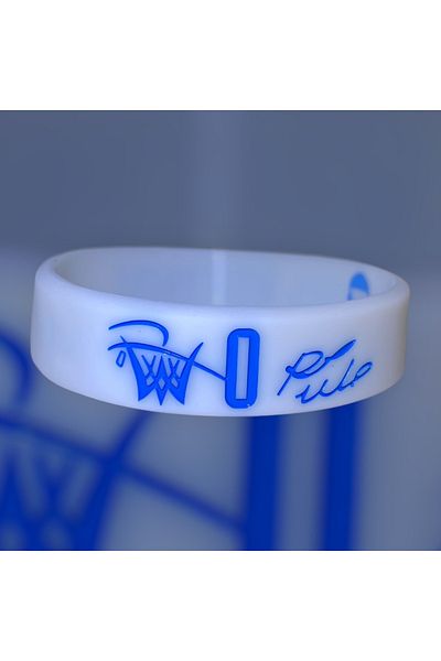 PurpleJam White Basketball NBA Bracelet with Russell Westbrook Portrait