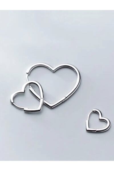 monalisatoka Kadın 3'Lu Sliver Kalp kupe Seti