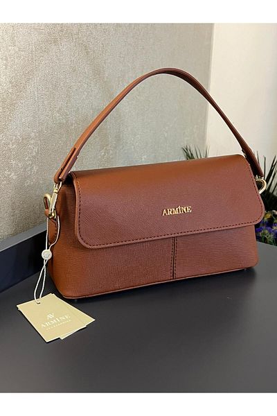 Armine ARM.347.TB Armine Special Color Konbin Leather Handbag Designed as a Hand and Arm Bag
