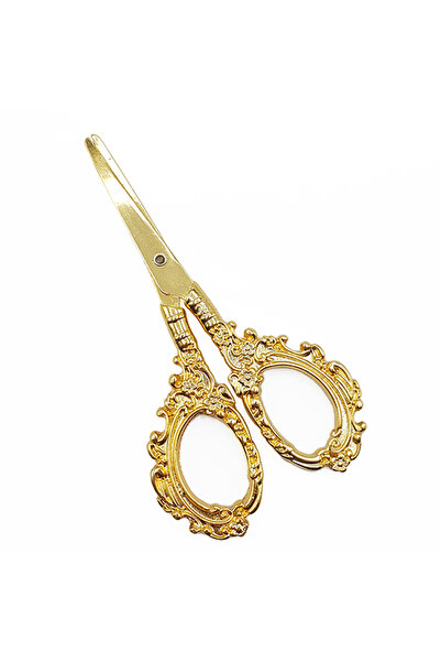 E Elmas Söz Nişan Kına Makası Kurdele Kesme Makası Desenli Gold