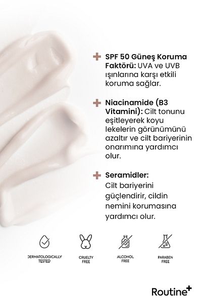 Routine+ SPF50 Niacinamide Sunscreen Moisturizing Cream