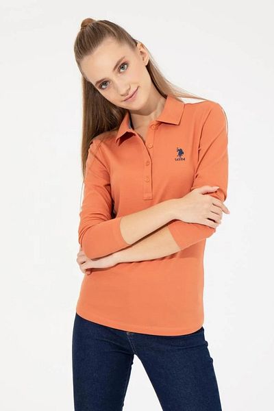 U.S. Polo Assn. Women's Tile Polo Collar Sweatshirt