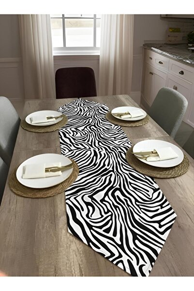 HALFART Vahşi ve Şık: Zebra Desenli Püsküllü Runner ile Sofra Dekoru