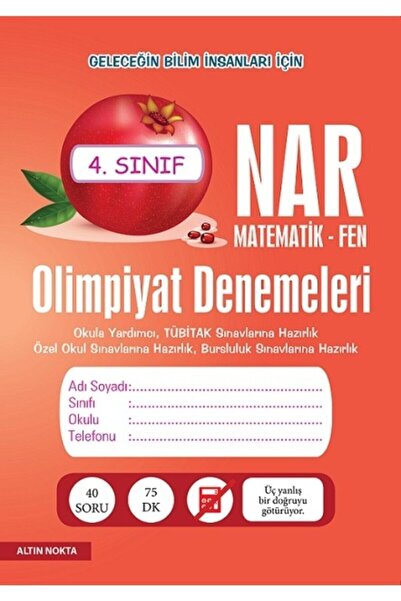 Altın Nokta Yayınları 4. Sınıf Nar Olimpiyat Denemeleri Matematik - Fen