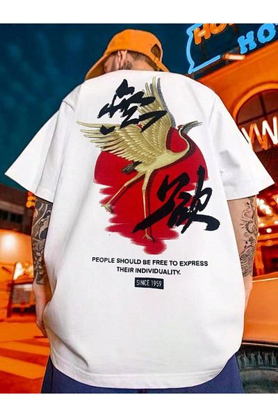 Vordevia Μπλουζάκι με στάμπα Stork Λευκό Oversize