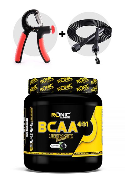 Ronic Nutrition Bcaa Ultimate 4.1.1 800 g - Hand Spring and Jumping Rope Gift (Blackberry Flavor)