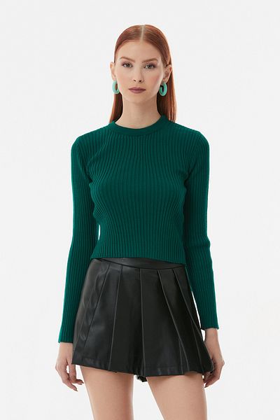 Fulla Moda Πλεκτό πουλόβερ με ραβδώσεις