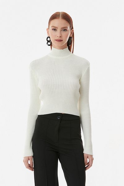 Fulla Moda Πλεκτό πουλόβερ με ριμπ γιακά