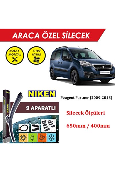 MeyZone Peugeot Pejo Partner Ön Cam Silecek Takımı (2009-2018 )