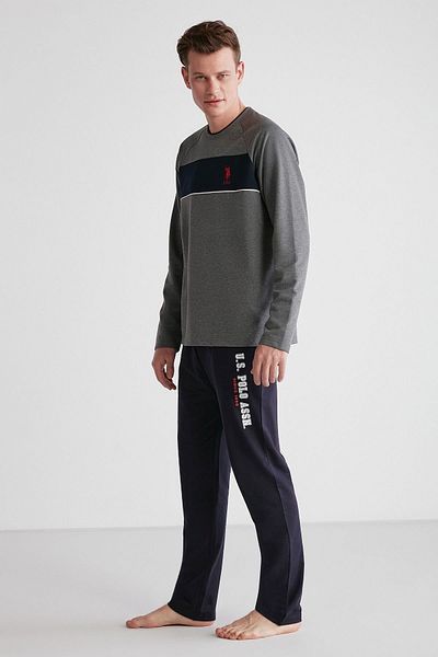 U.S. Polo Assn. ΣΕΤ ΑΝΔΡΙΚΗ ΠΙΤΖΑΜΑ ΜΑΚΡΥ ΓΙΑΚΑ ΒΑΜΒΑΚΙ ΜΕ ΑΔΕΙΑ POLO BISCLET 18721